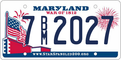 MD license plate 7BM2027