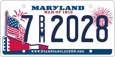 MD license plate 7BM2028