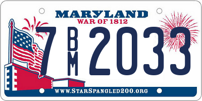 MD license plate 7BM2033