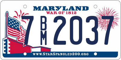 MD license plate 7BM2037