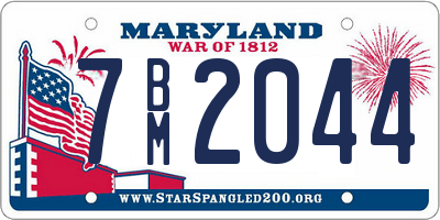 MD license plate 7BM2044