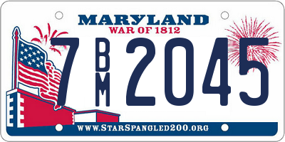 MD license plate 7BM2045