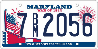 MD license plate 7BM2056