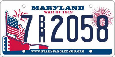 MD license plate 7BM2058