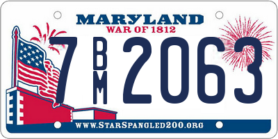 MD license plate 7BM2063