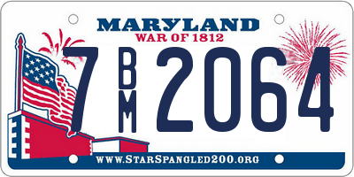 MD license plate 7BM2064