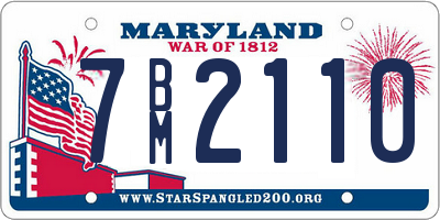 MD license plate 7BM2110