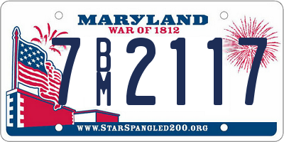 MD license plate 7BM2117
