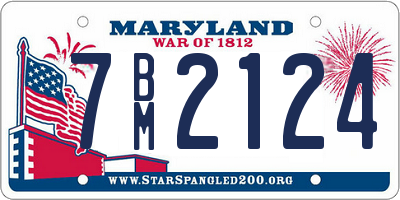 MD license plate 7BM2124