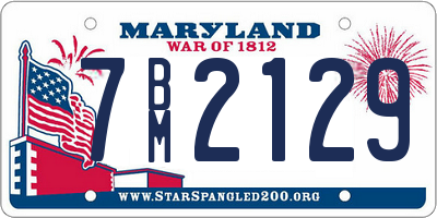 MD license plate 7BM2129
