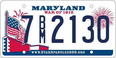 MD license plate 7BM2130