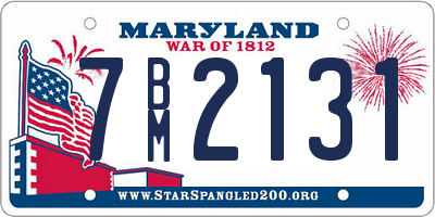 MD license plate 7BM2131