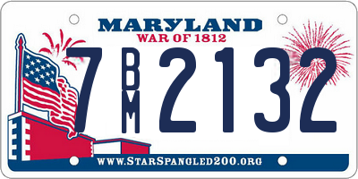 MD license plate 7BM2132