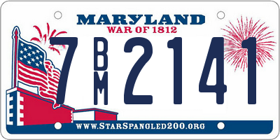 MD license plate 7BM2141