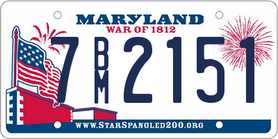 MD license plate 7BM2151