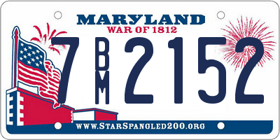 MD license plate 7BM2152