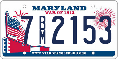 MD license plate 7BM2153