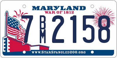 MD license plate 7BM2158