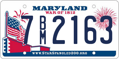 MD license plate 7BM2163