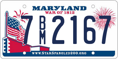 MD license plate 7BM2167