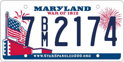 MD license plate 7BM2174