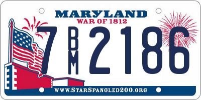 MD license plate 7BM2186