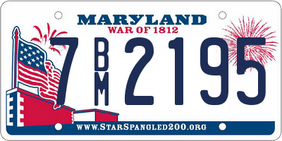 MD license plate 7BM2195