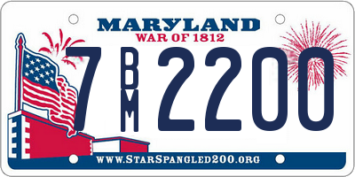 MD license plate 7BM2200