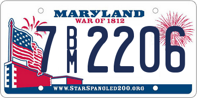 MD license plate 7BM2206