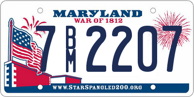 MD license plate 7BM2207