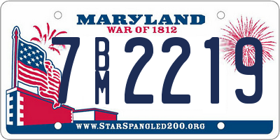 MD license plate 7BM2219