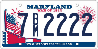 MD license plate 7BM2222