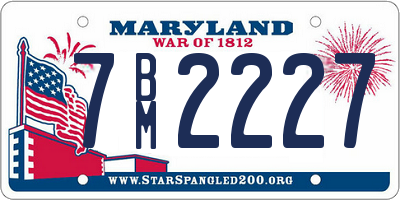 MD license plate 7BM2227