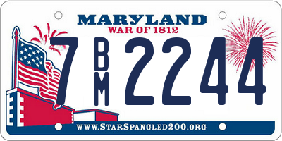 MD license plate 7BM2244