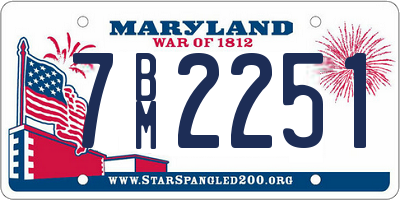 MD license plate 7BM2251