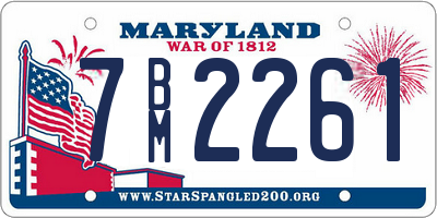 MD license plate 7BM2261