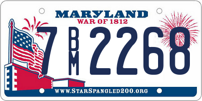 MD license plate 7BM2268