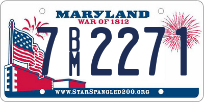 MD license plate 7BM2271