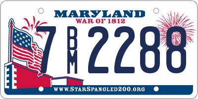 MD license plate 7BM2288