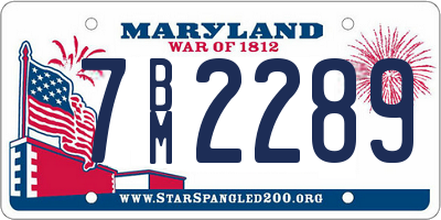MD license plate 7BM2289