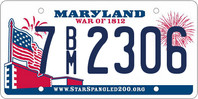 MD license plate 7BM2306