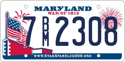 MD license plate 7BM2308