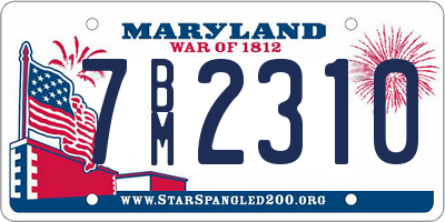 MD license plate 7BM2310