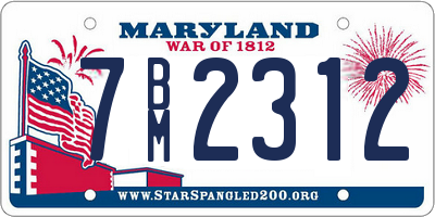 MD license plate 7BM2312
