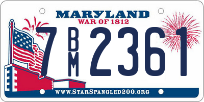 MD license plate 7BM2361