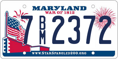 MD license plate 7BM2372