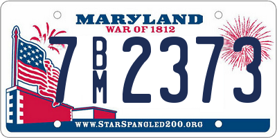 MD license plate 7BM2373