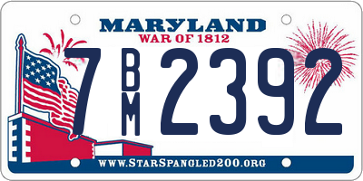 MD license plate 7BM2392