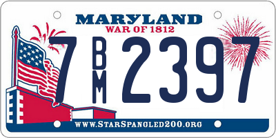 MD license plate 7BM2397