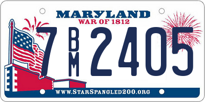MD license plate 7BM2405